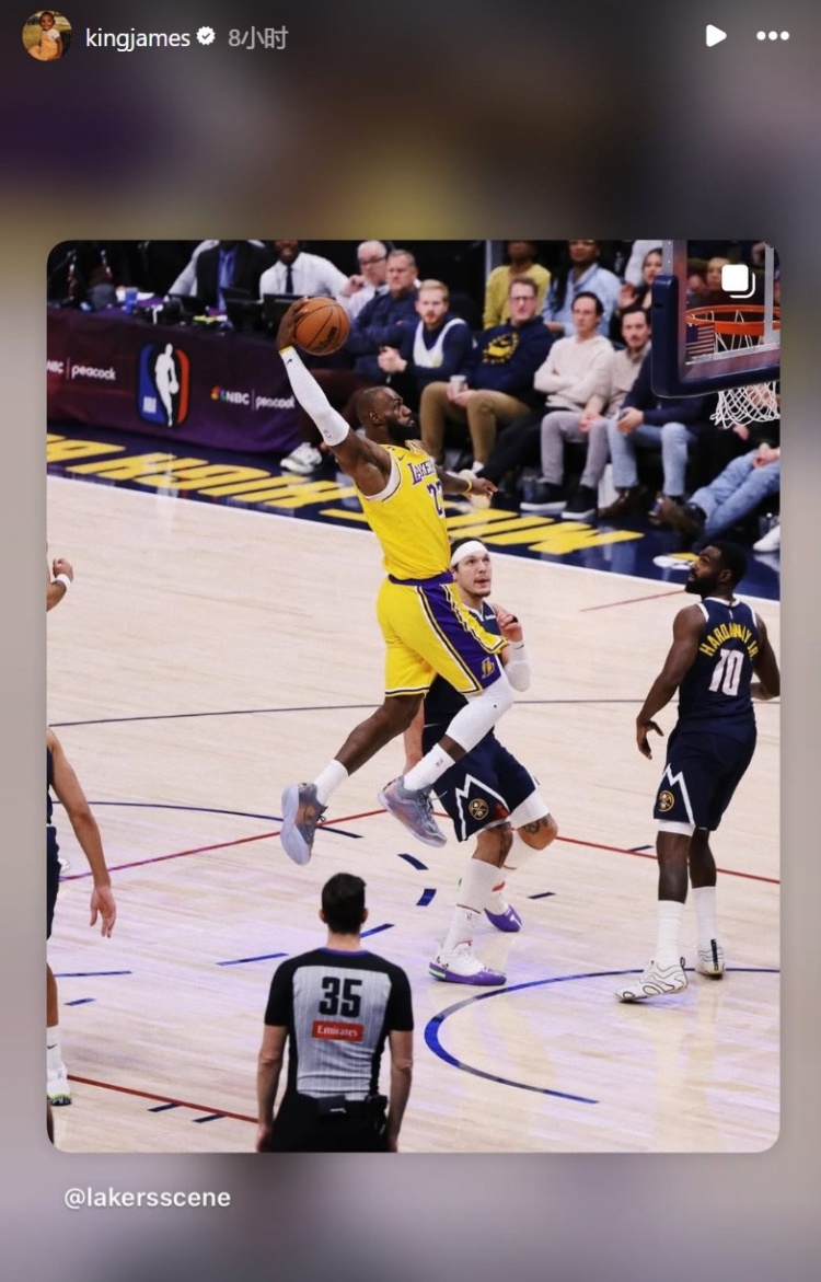 开云官网-珍妮不满詹姆斯相关文章发表几小时后 后者还在INS晒扣篮海报